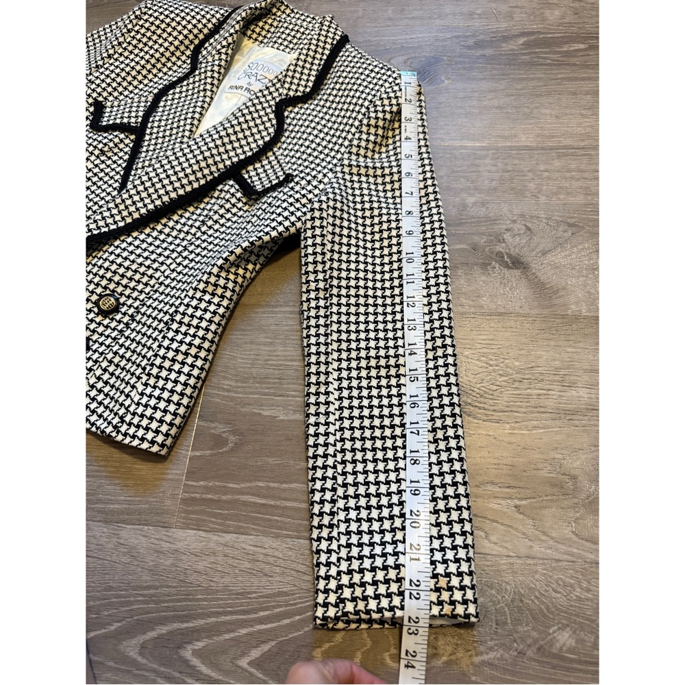 So Crazy by Rina Rossi Women's Black and White Houndstooth Blazer- Size 4 - Picture 11 of 14